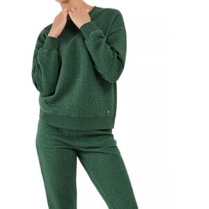 FIG Clothing Chase Quilted Crewneck sweater in Pineland Green